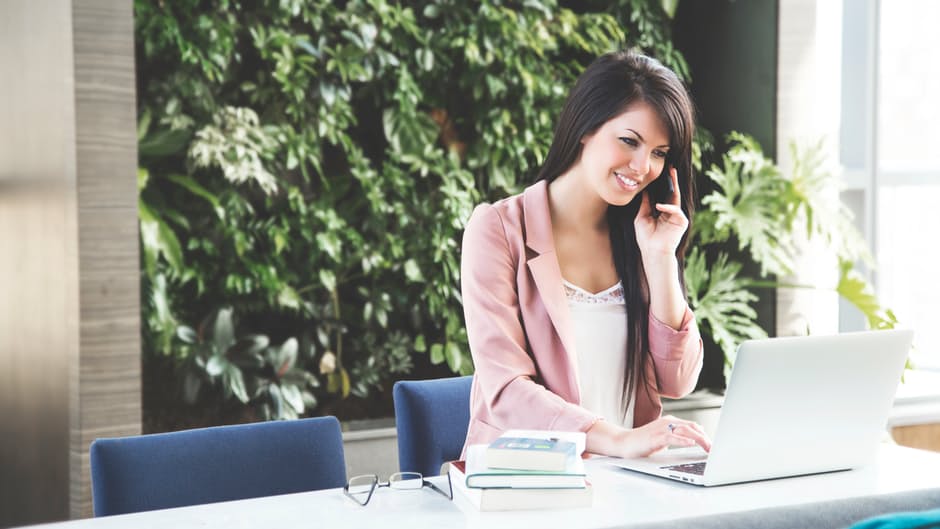 woman on call